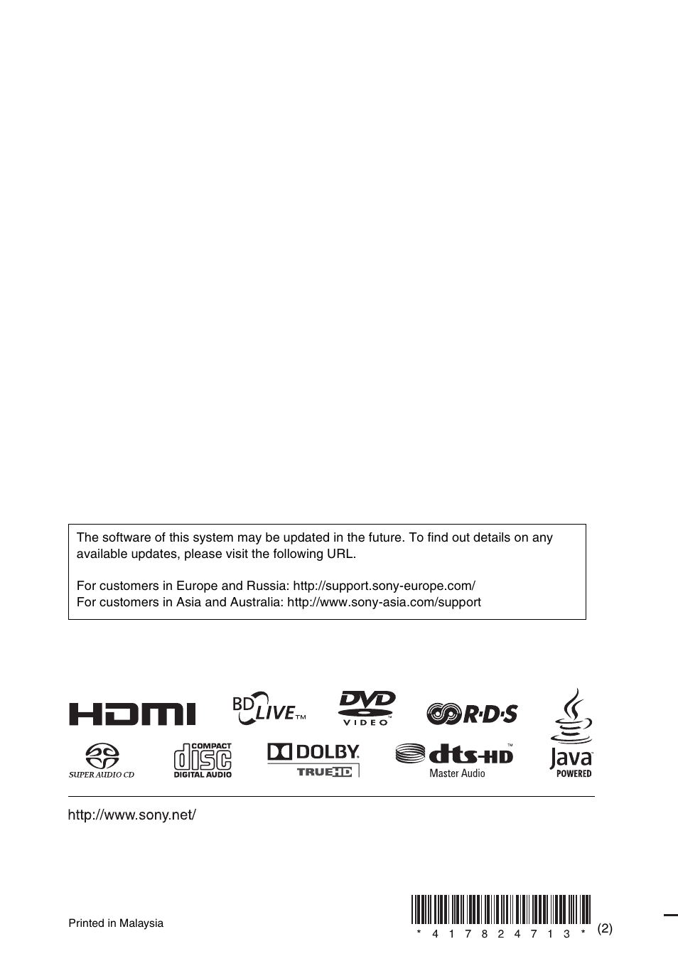 Sony 4-178-247-13(2) User Manual | Page 80 / 80