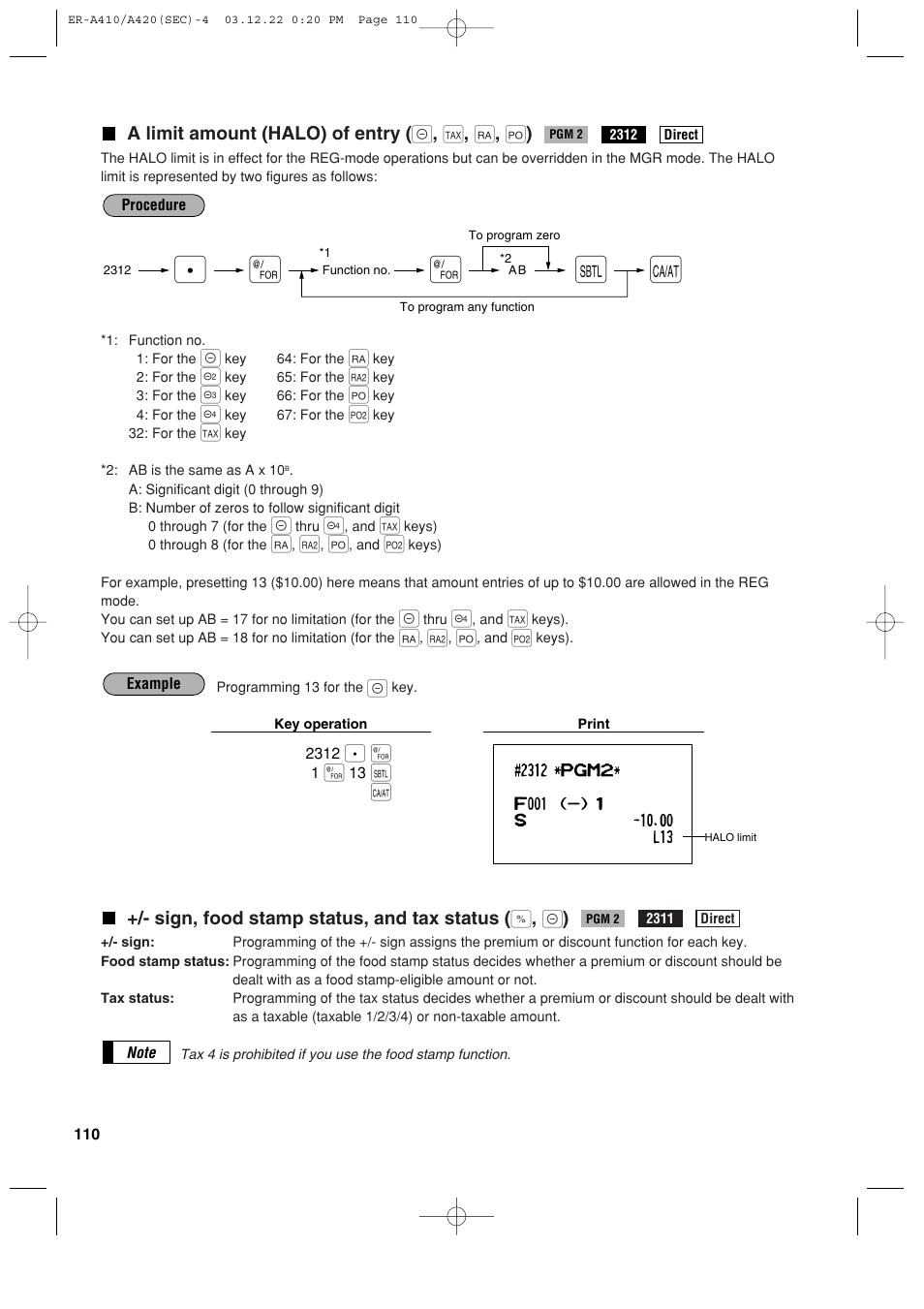 Sony ER-A420 User Manual | Page 112 / 190