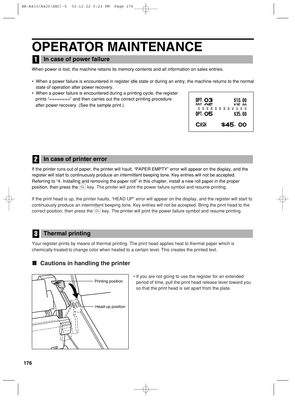 Operator maintenance | Sony ER-A420 User Manual | Page 178 / 190