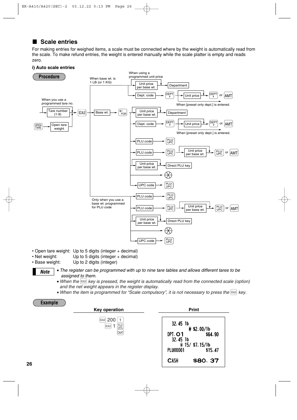 Scale entries | Sony ER-A420 User Manual | Page 28 / 190