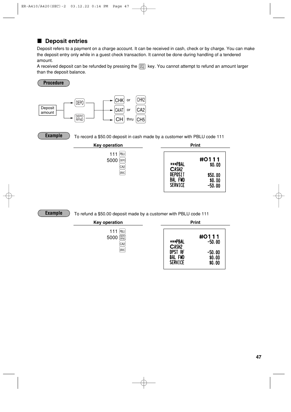 Cå k, 5å s | Sony ER-A420 User Manual | Page 49 / 190