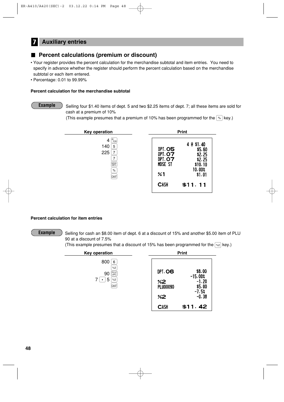 7 7 â % a | Sony ER-A420 User Manual | Page 50 / 190