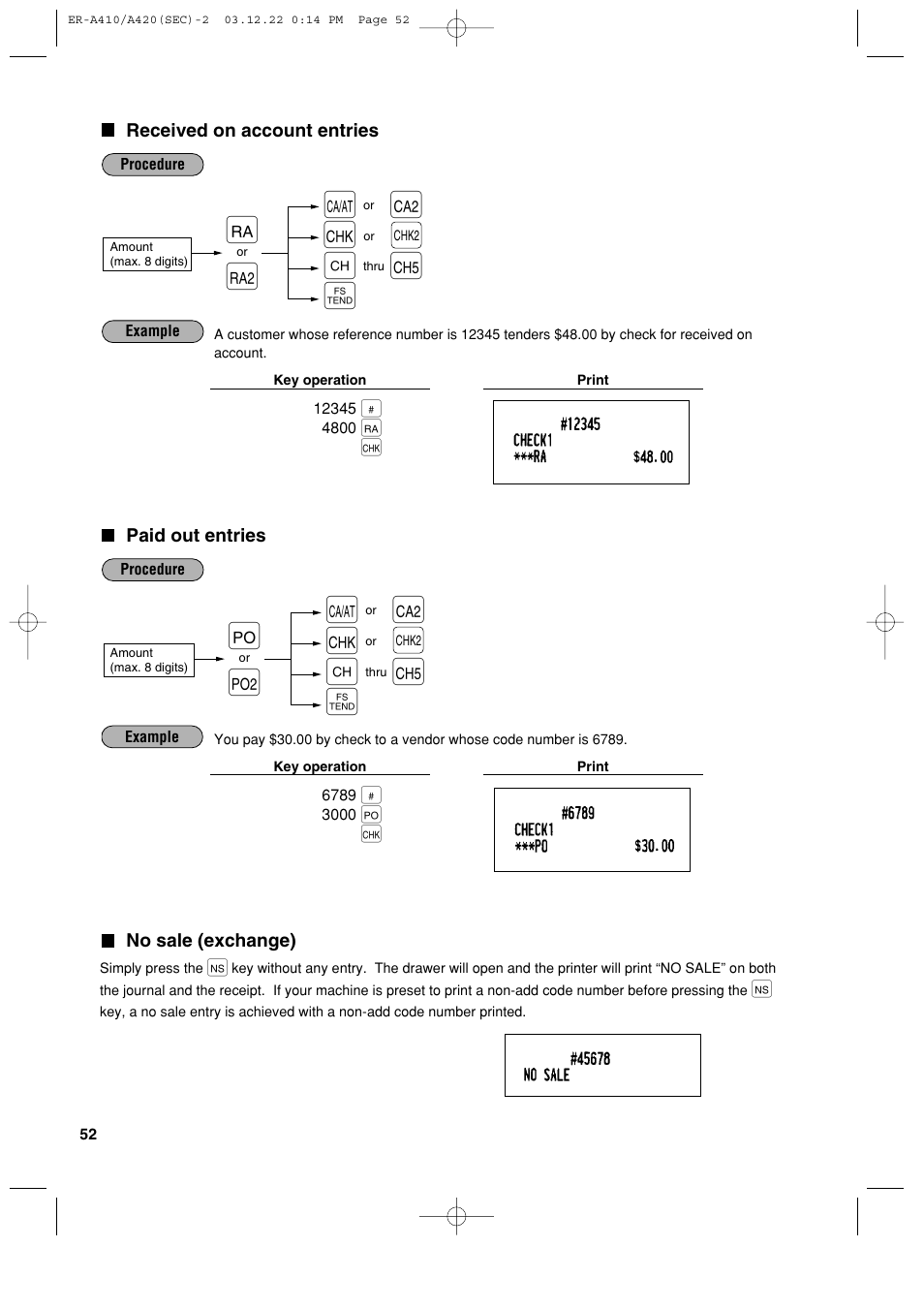 Πk ' , a å, K a ' å | Sony ER-A420 User Manual | Page 54 / 190