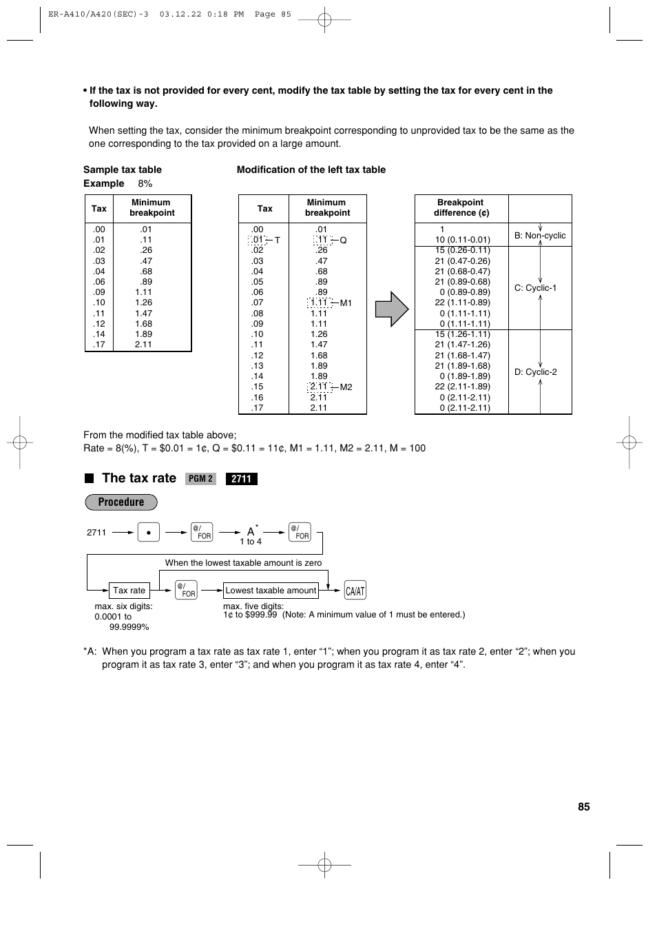 The tax rate | Sony ER-A420 User Manual | Page 87 / 190