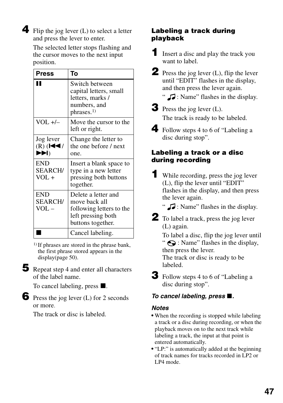 Sony MZ-R900 User Manual | Page 47 / 72