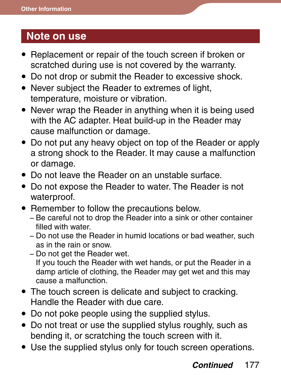 Note on use | Sony 4-153-621-13(1) User Manual | Page 177 / 190