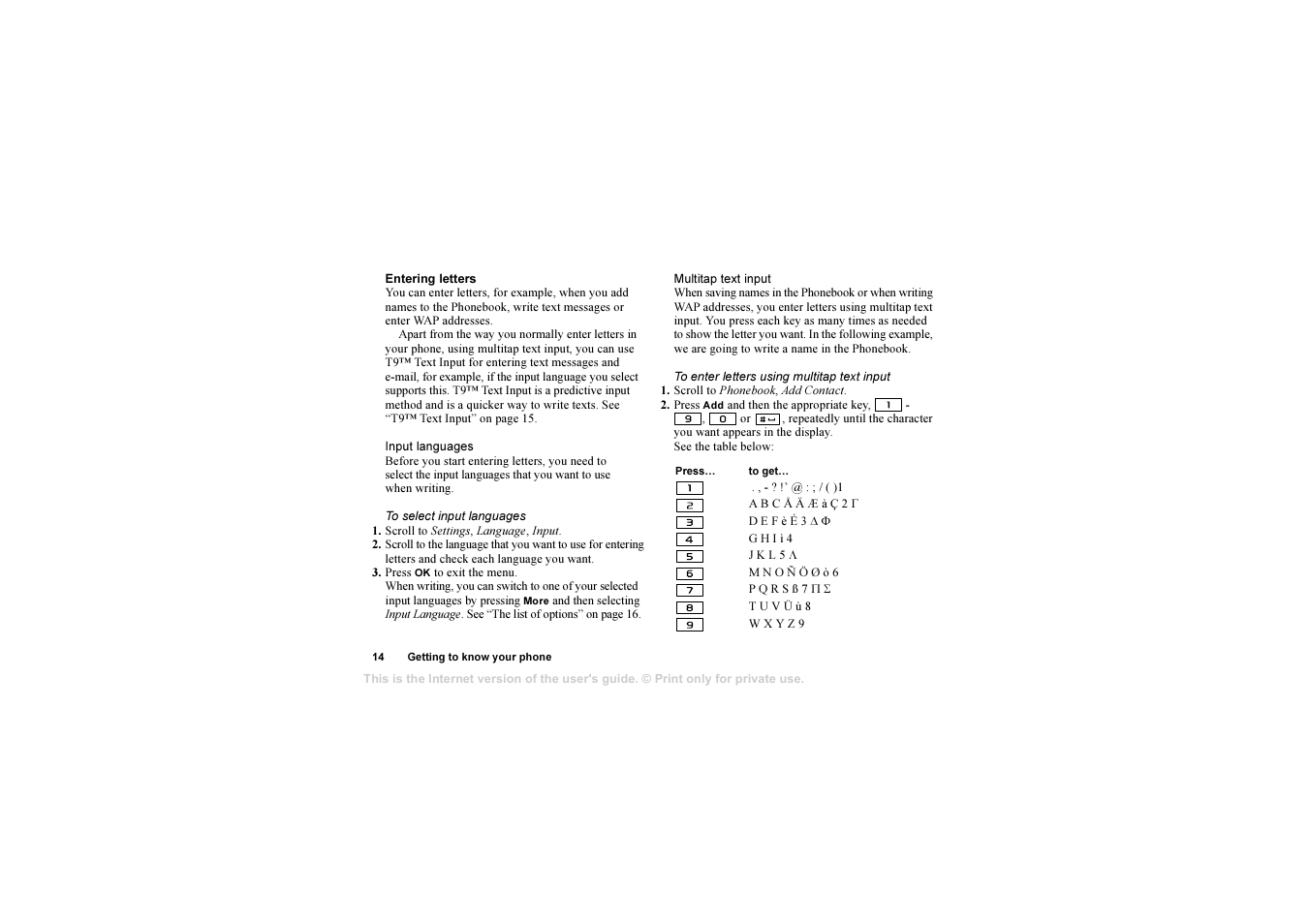 Sony T630 User Manual | Page 14 / 103