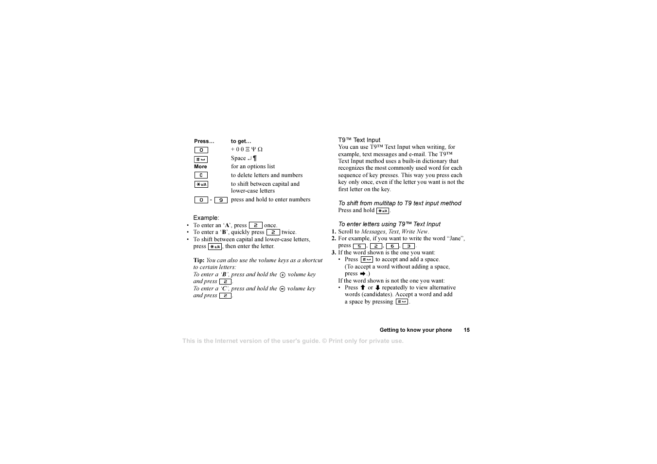 Sony T630 User Manual | Page 15 / 103