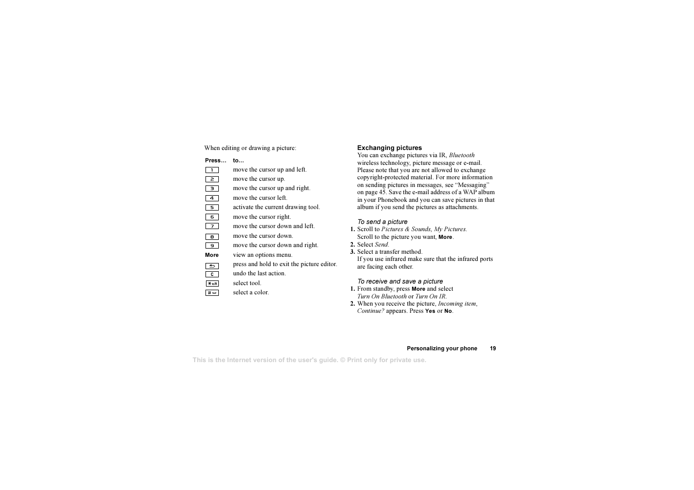 Sony T630 User Manual | Page 19 / 103