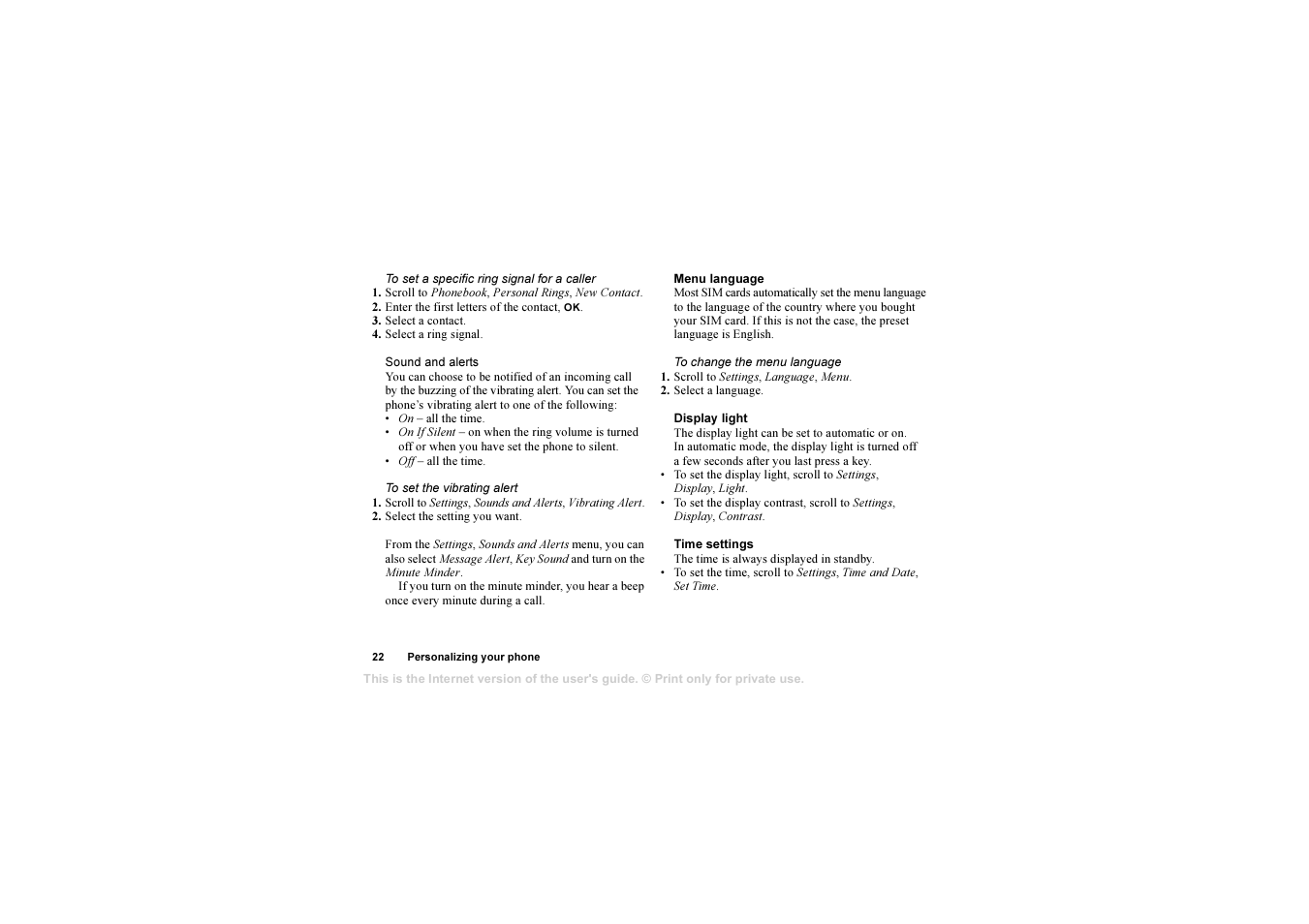 Sony T630 User Manual | Page 22 / 103