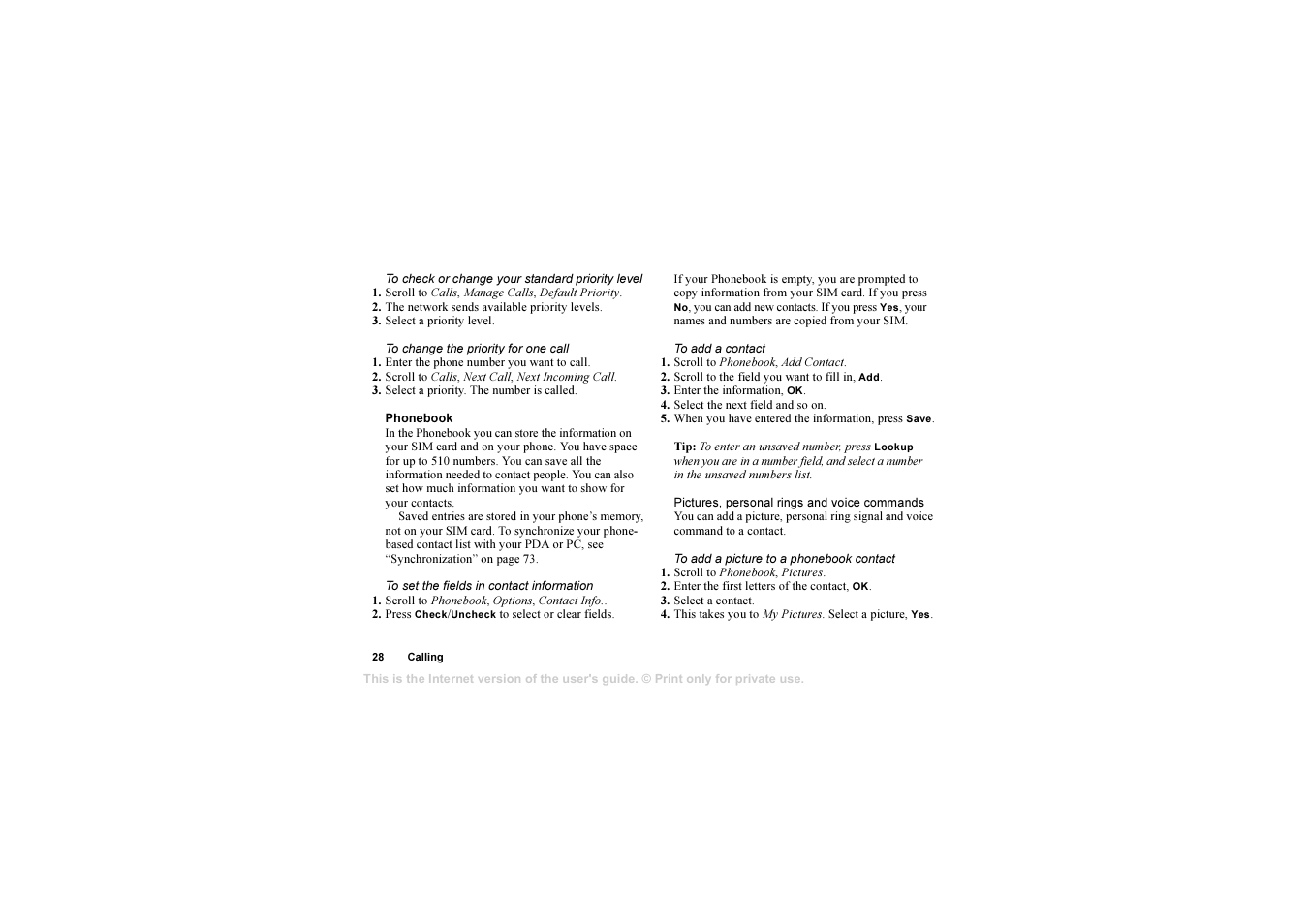 Sony T630 User Manual | Page 28 / 103