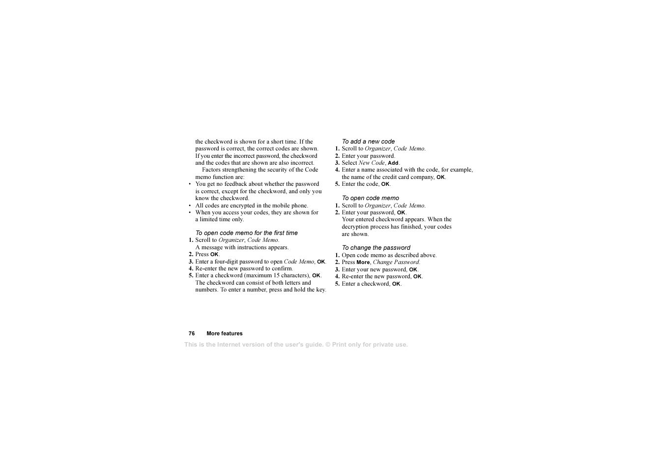 Sony T630 User Manual | Page 76 / 103