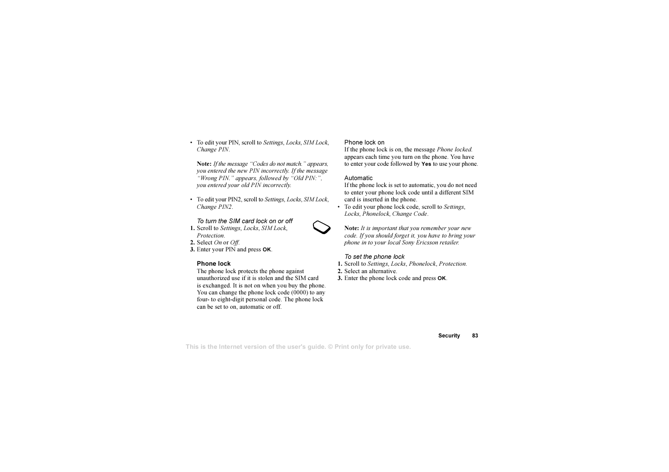 Sony T630 User Manual | Page 83 / 103