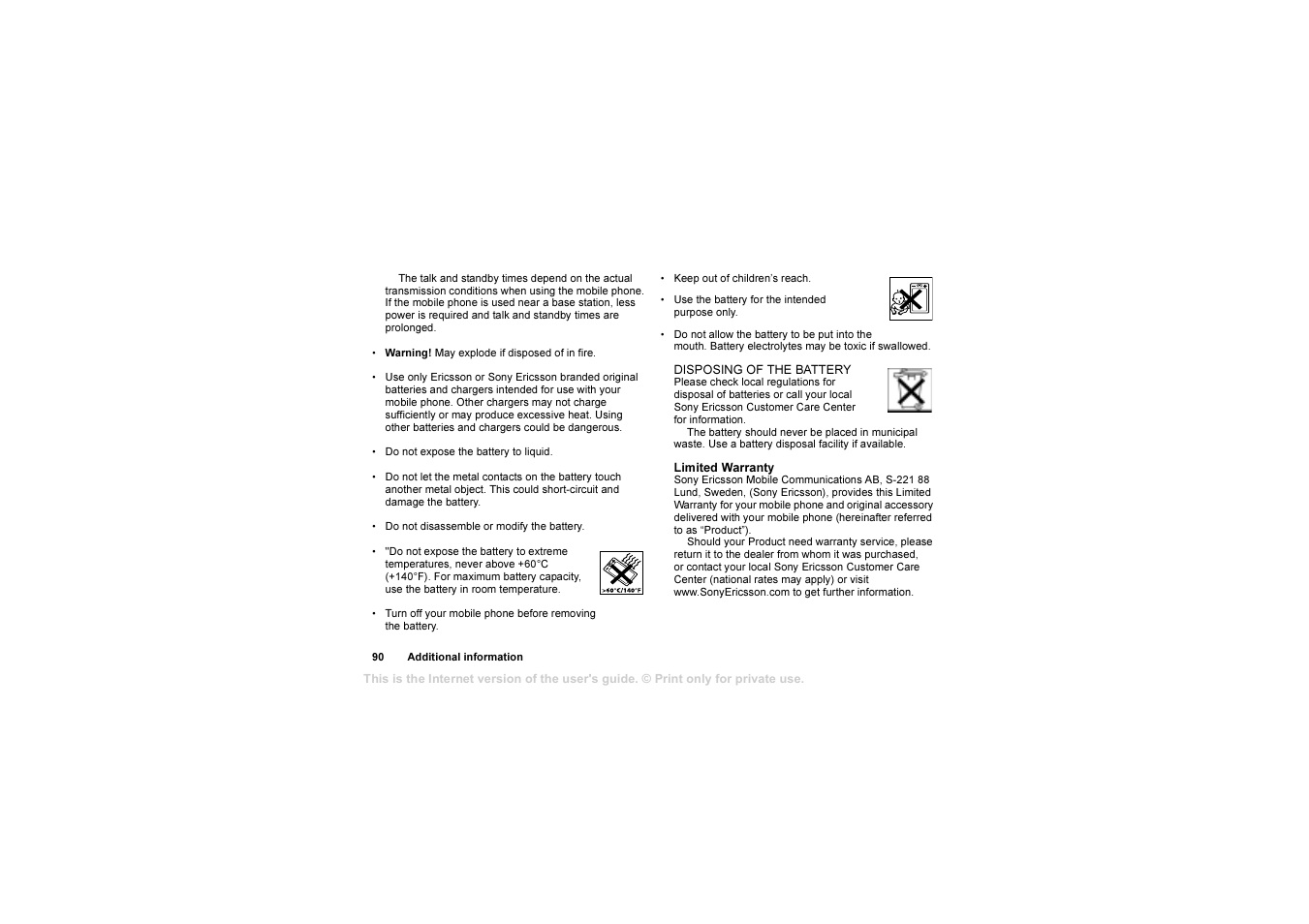 Sony T630 User Manual | Page 90 / 103