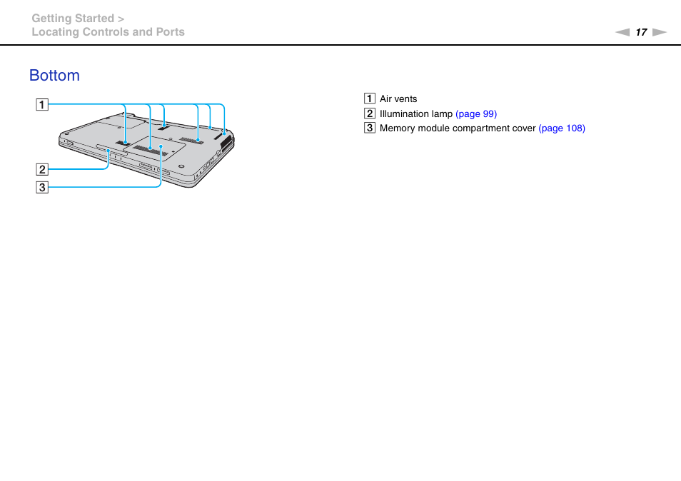Bottom | Sony VAIO VGN-CS User Manual | Page 17 / 171