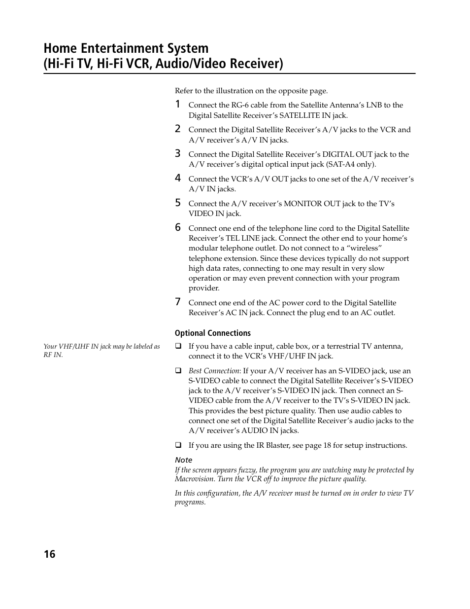 Sony SAT-B3 User Manual | Page 16 / 96
