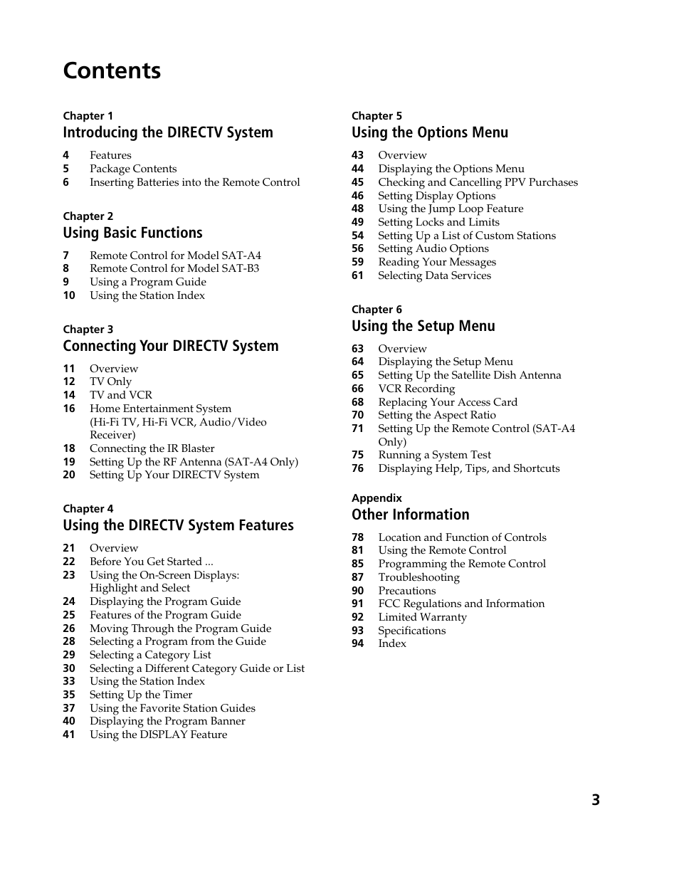 Sony SAT-B3 User Manual | Page 3 / 96