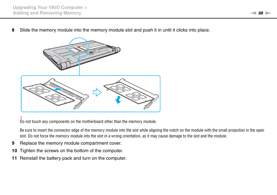 Sony VAIO VPCY21 SERIES User Manual | Page 98 / 157