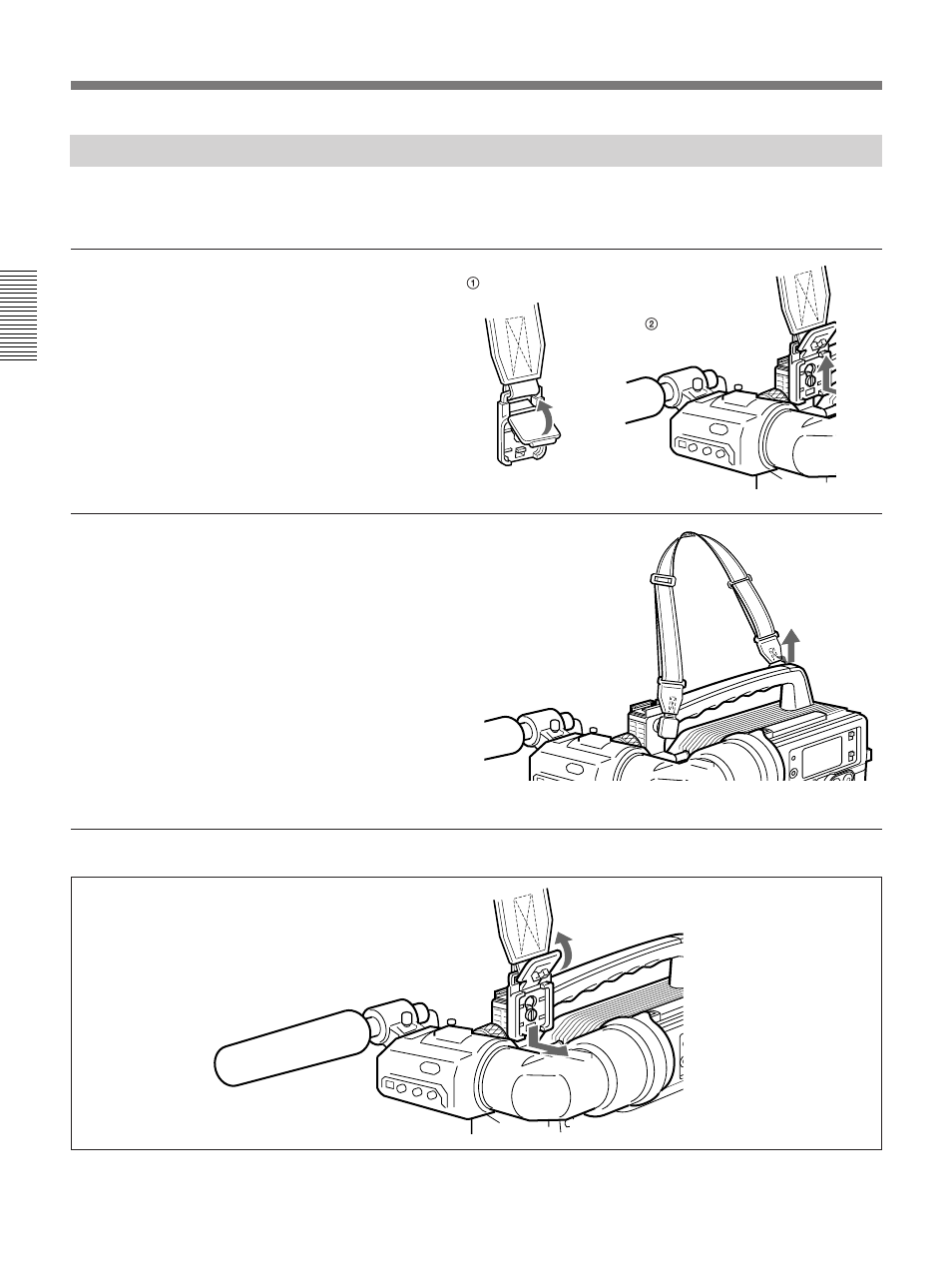 Using accessories, Fitting the shoulder strap | Sony 300PF User Manual | Page 38 / 124