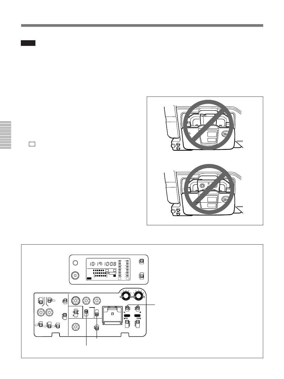 Recording, Make the switch settings shown in the figure below, Chapter 3 shooting | Tc mode switch 1: preset, Audio select (ch-1/ch-2) switches: auto | Sony 300PF User Manual | Page 52 / 124