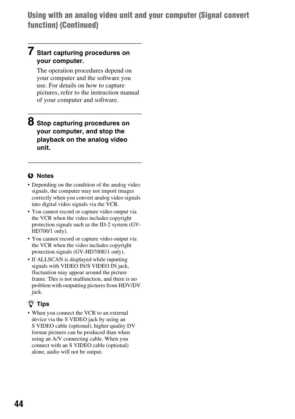 Sony GV-HD700E User Manual | Page 44 / 112