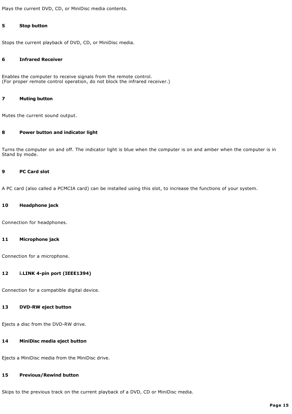 Sony MX User Manual | Page 15 / 114