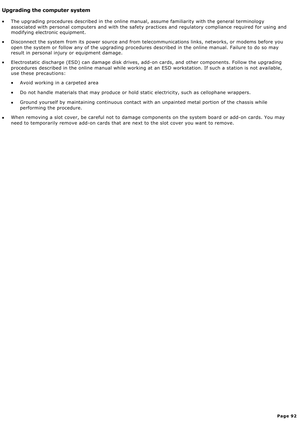 Upgrading the computer system | Sony MX User Manual | Page 92 / 114