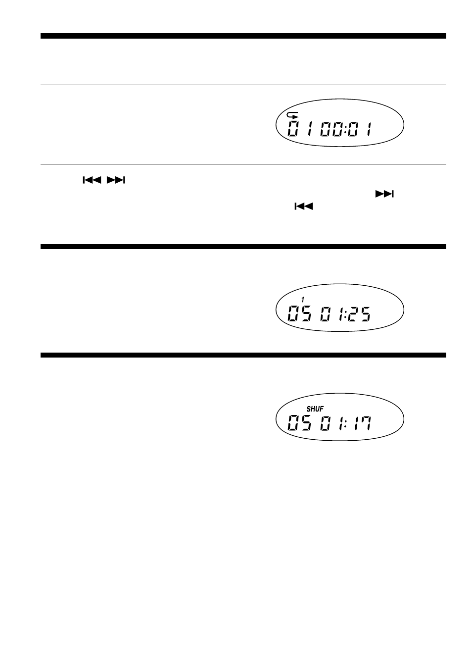 Playing tracks repeatedly (repeat play), Playing a single track (single play), Playing tracks in random order (shuffle play) | Playing tracks in random order, Shuffle play), Playing tracks repeatedly, Playing a single track | Sony D-FJ737 User Manual | Page 10 / 32