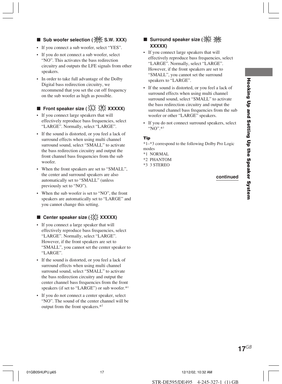 Sony STR-DE595 User Manual | Page 17 / 48
