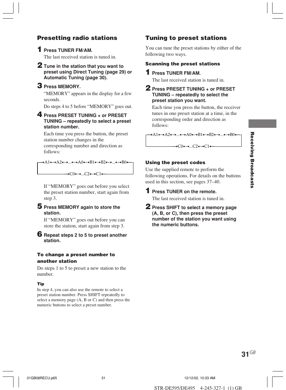 Sony STR-DE595 User Manual | Page 31 / 48