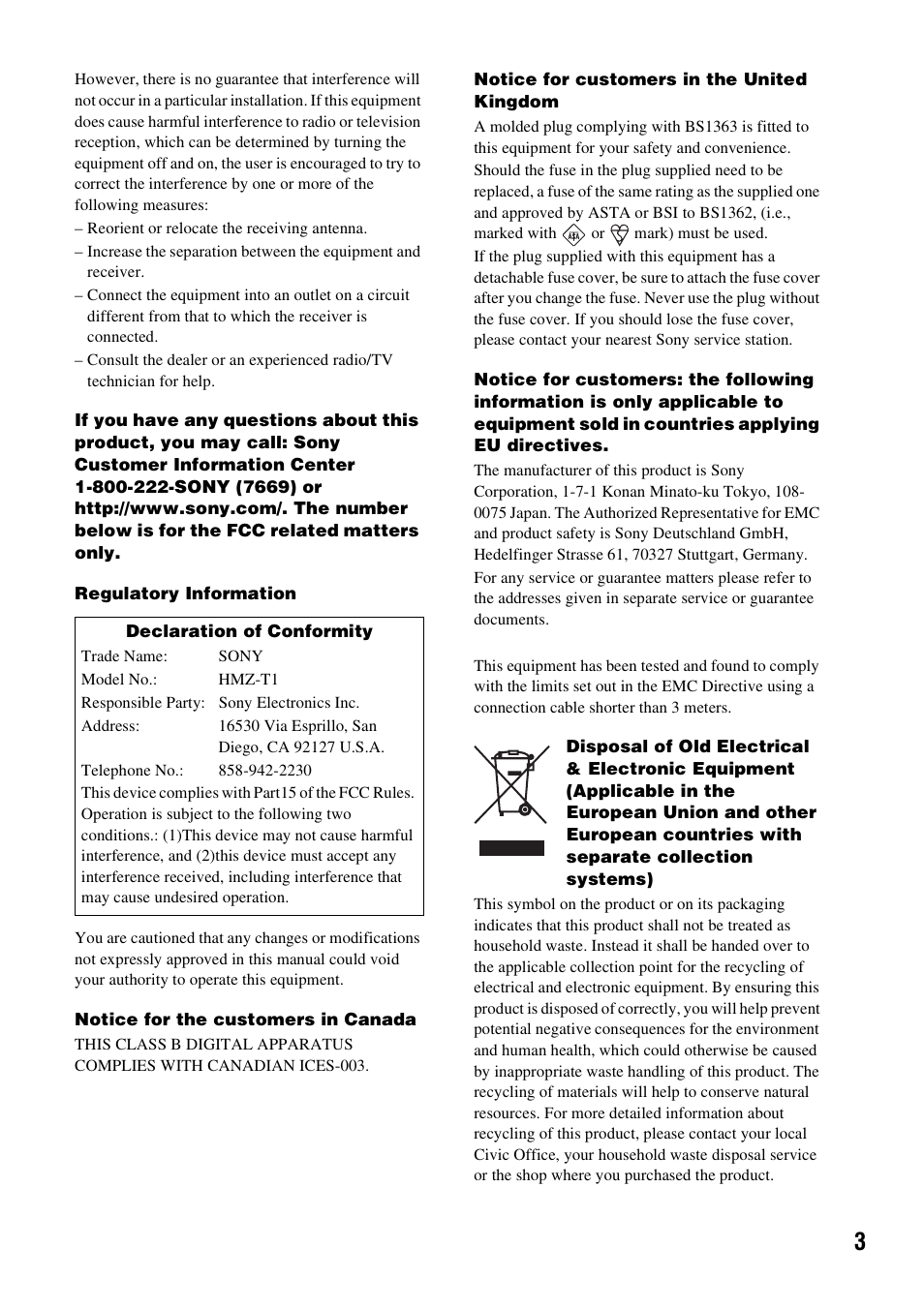 Sony HMZ-T1 User Manual | Page 3 / 32