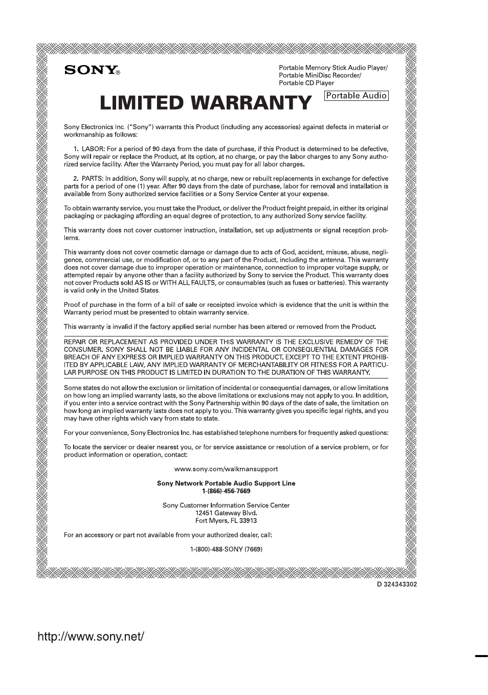 Sony D-NF610 User Manual | Page 40 / 40