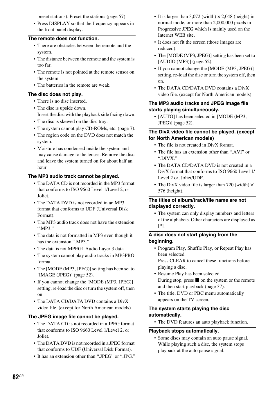 Sony DAV-DX255 User Manual | Page 82 / 100