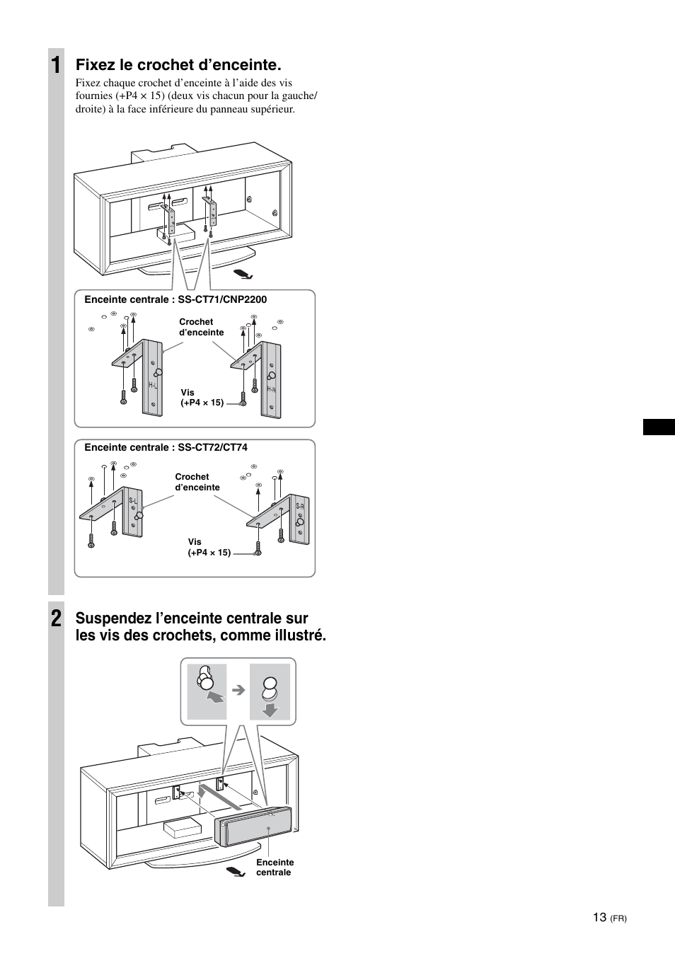 Fixez le crochet d’enceinte | Sony SU-FL300L User Manual | Page 25 / 292