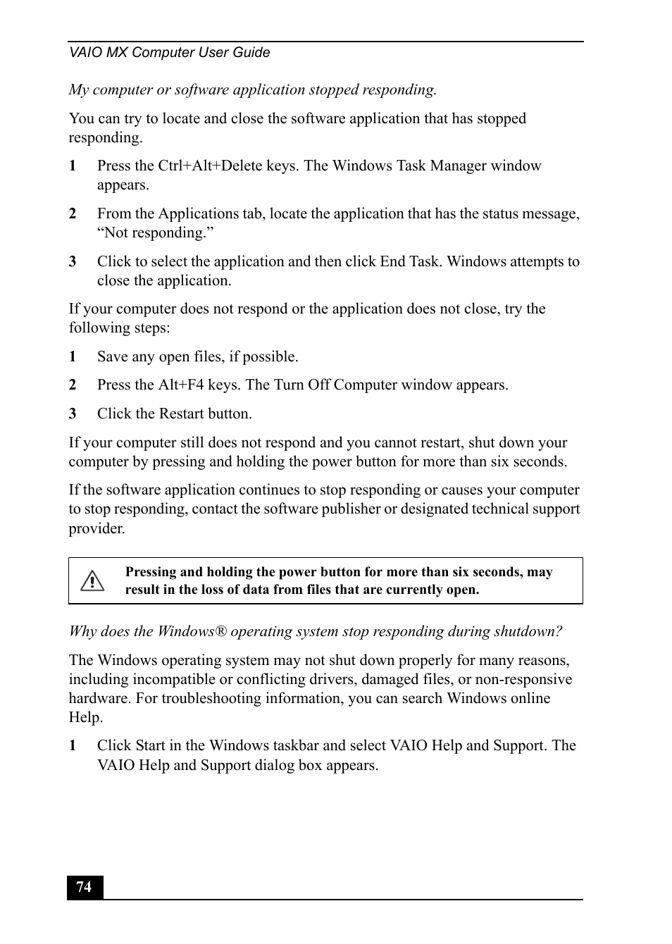 Sony PCV-MXS20 User Manual | Page 74 / 100