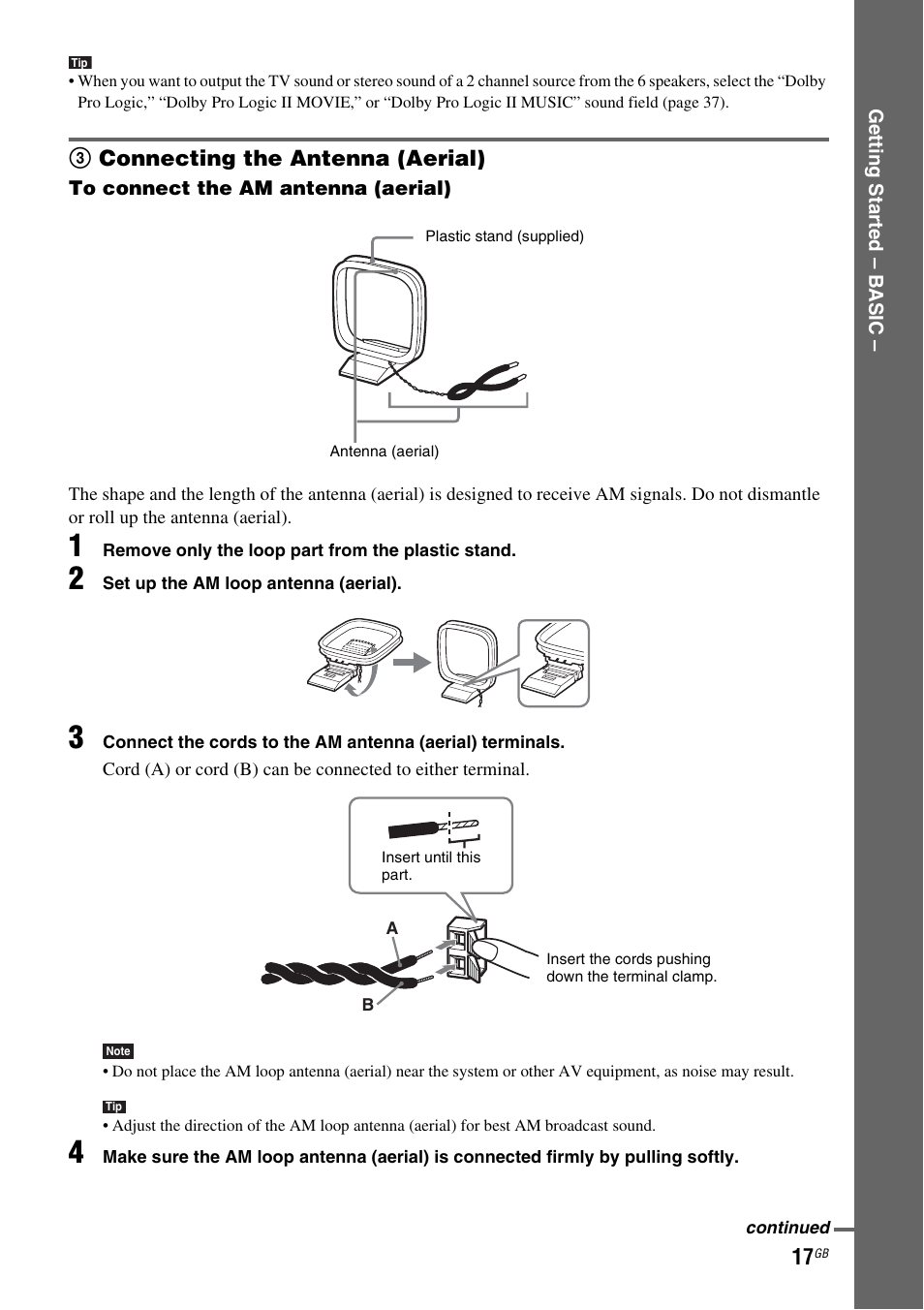3 connecting the antenna (aerial) | Sony DAV-DZ810W User Manual | Page 17 / 112