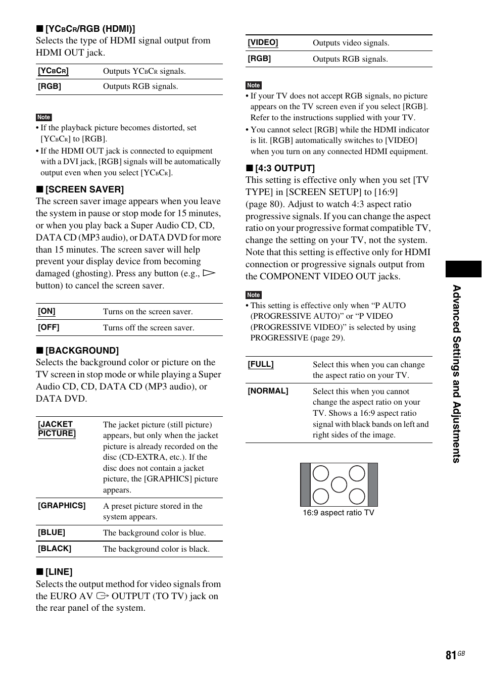 Ad v a nc ed settings and adjus tments | Sony DAV-DZ810W User Manual | Page 81 / 112