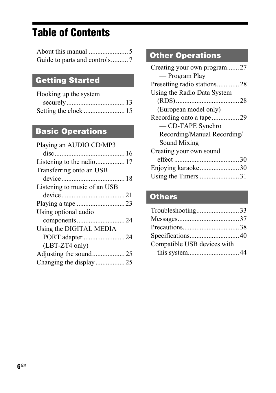 Sony 3-287-077-14(2) User Manual | Page 6 / 48