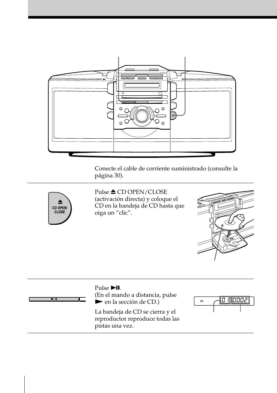 Operaciones básicas, Reproducción de cd | Sony ZS-D55 User Manual | Page 46 / 84