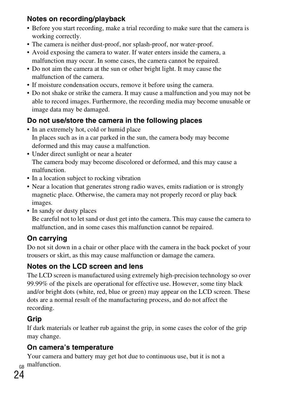 Sony CYBER-SHOT DSC-HX7 User Manual | Page 24 / 56