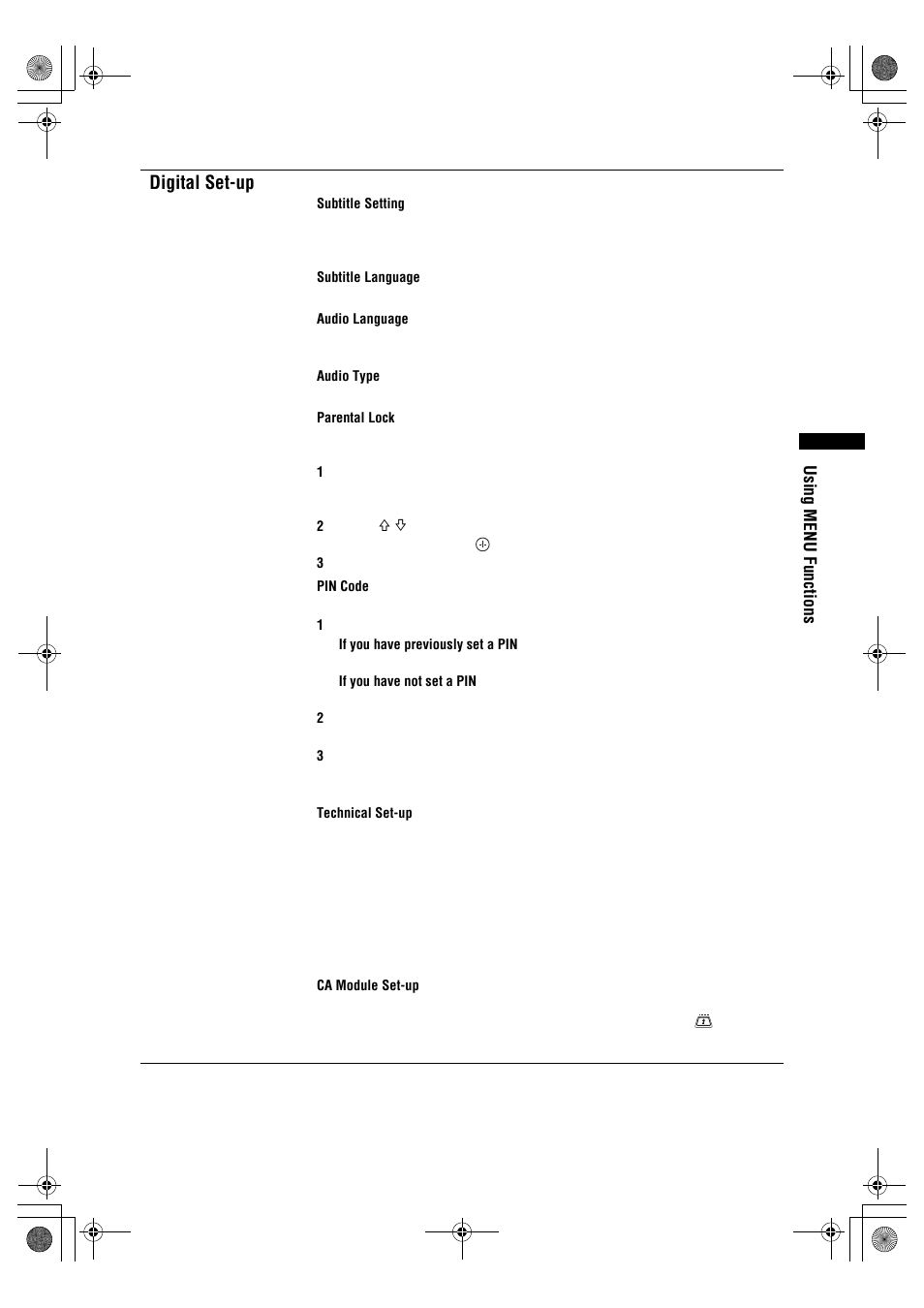 Digital set-up | Sony BRAVIA KDL-20S2000 User Manual | Page 29 / 103