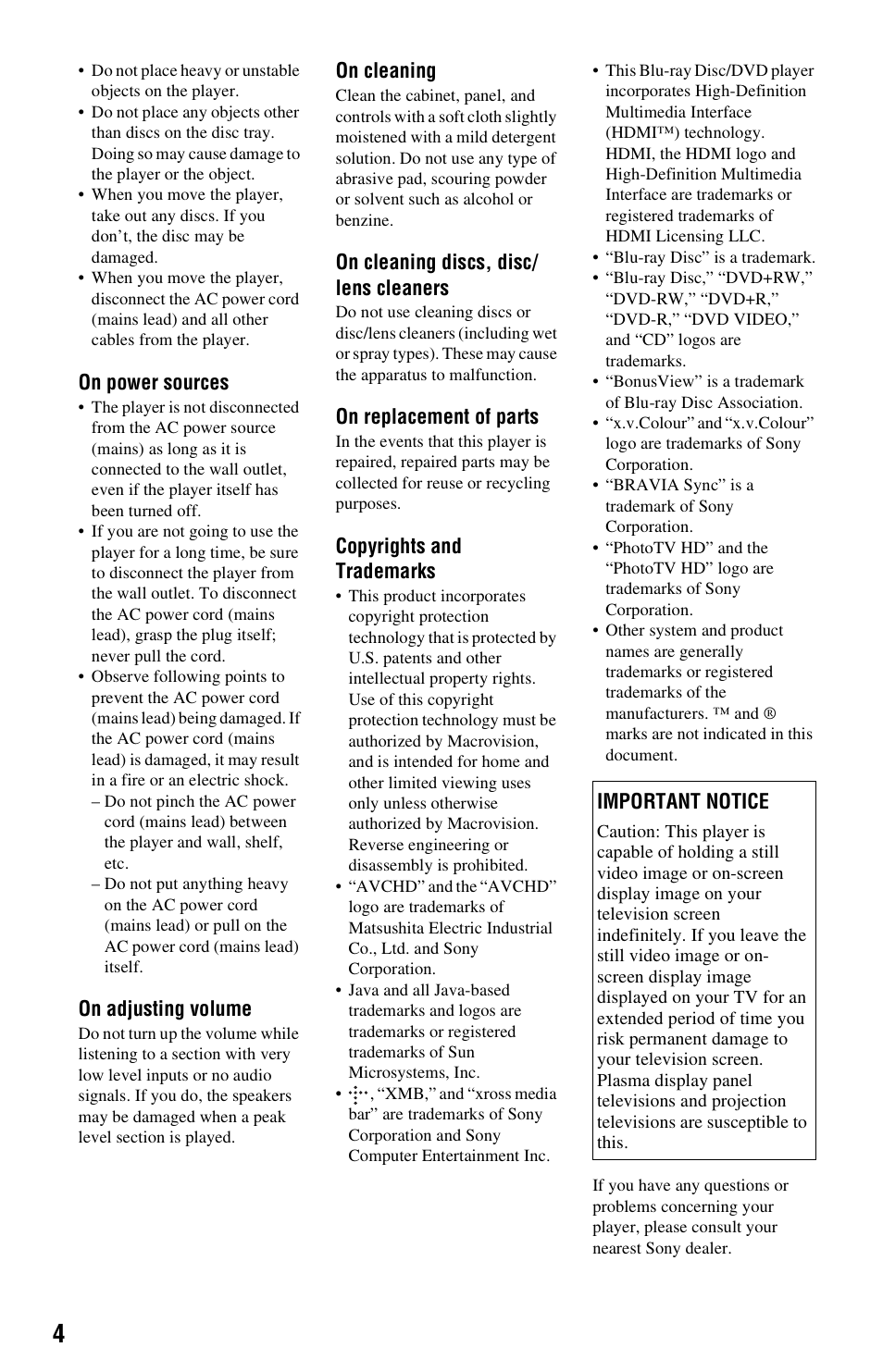 Sony 3-452-775-11(1) User Manual | Page 4 / 71