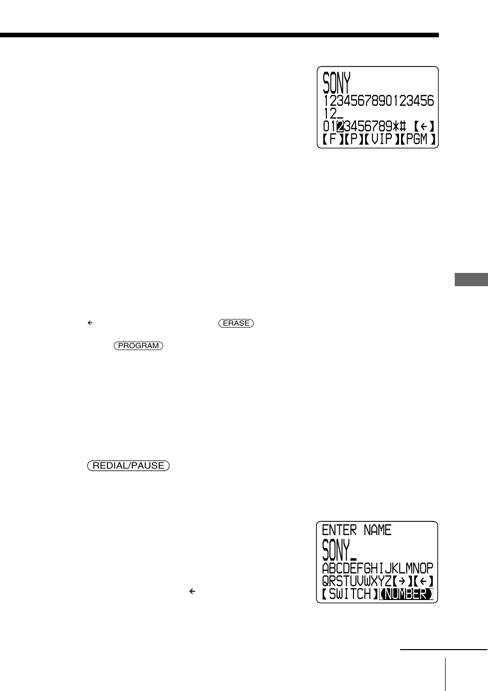 Changing a stored name and/or phone number, Sony | Sony SPP-A9276 User Manual | Page 41 / 96