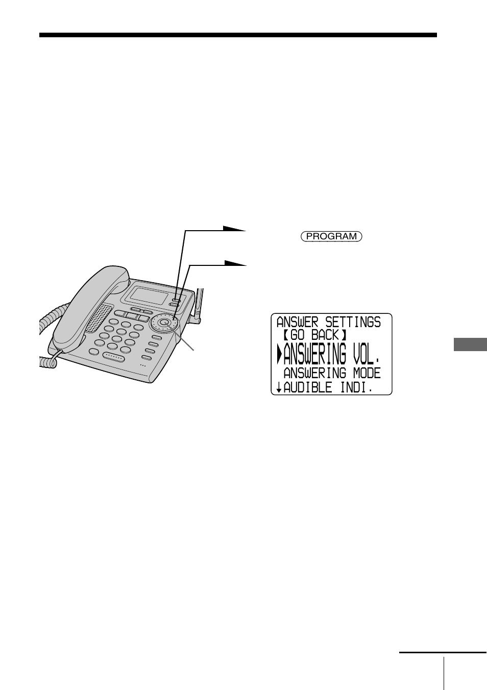 Answering machine features, Preparing the answering machine, Adjusting the answering volume of the base phone | Answering vol | Sony SPP-A9276 User Manual | Page 55 / 96