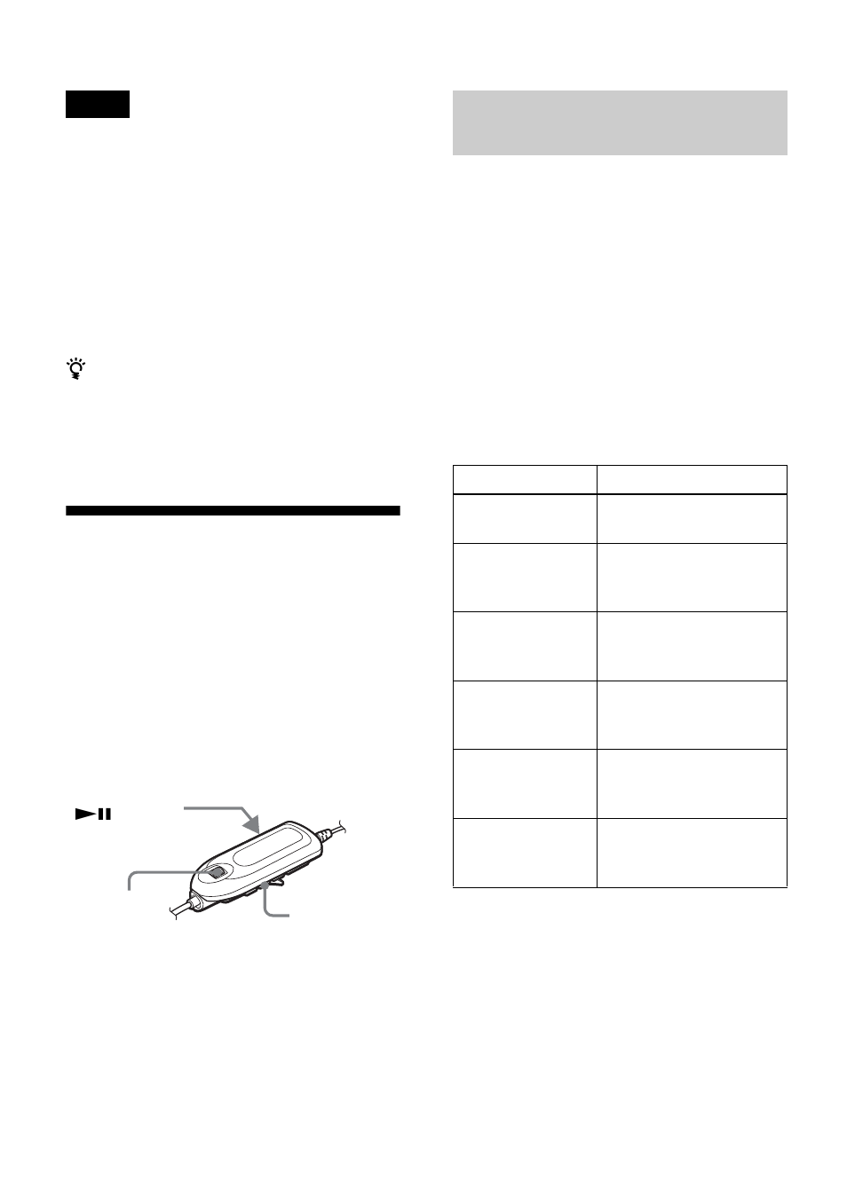 Selecting the play mode, Playing tracks in main play mode | Sony WALKMAN MZ-NH1 User Manual | Page 44 / 128