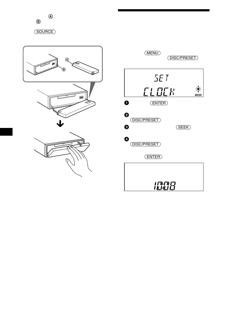 Impostazione dell’orologio, O menu 8 | Sony MDX-CA680 User Manual | Page 86 / 132