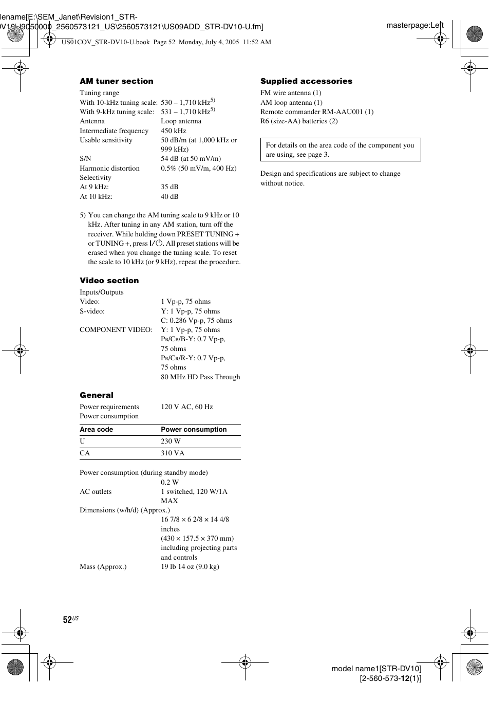 Sony STR-DV10 User Manual | Page 52 / 56