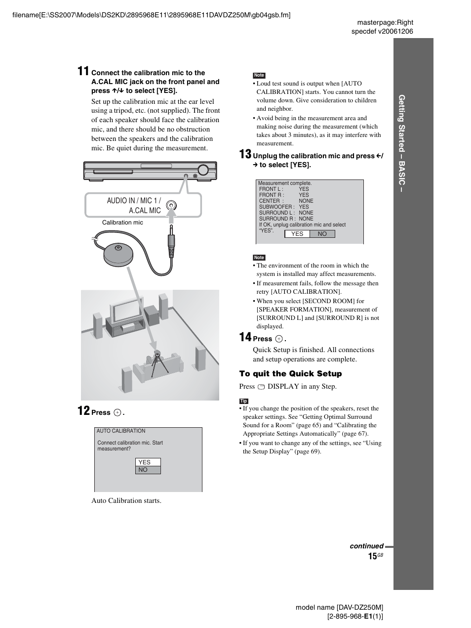 Sony DAV-DZ250M User Manual | Page 15 / 104