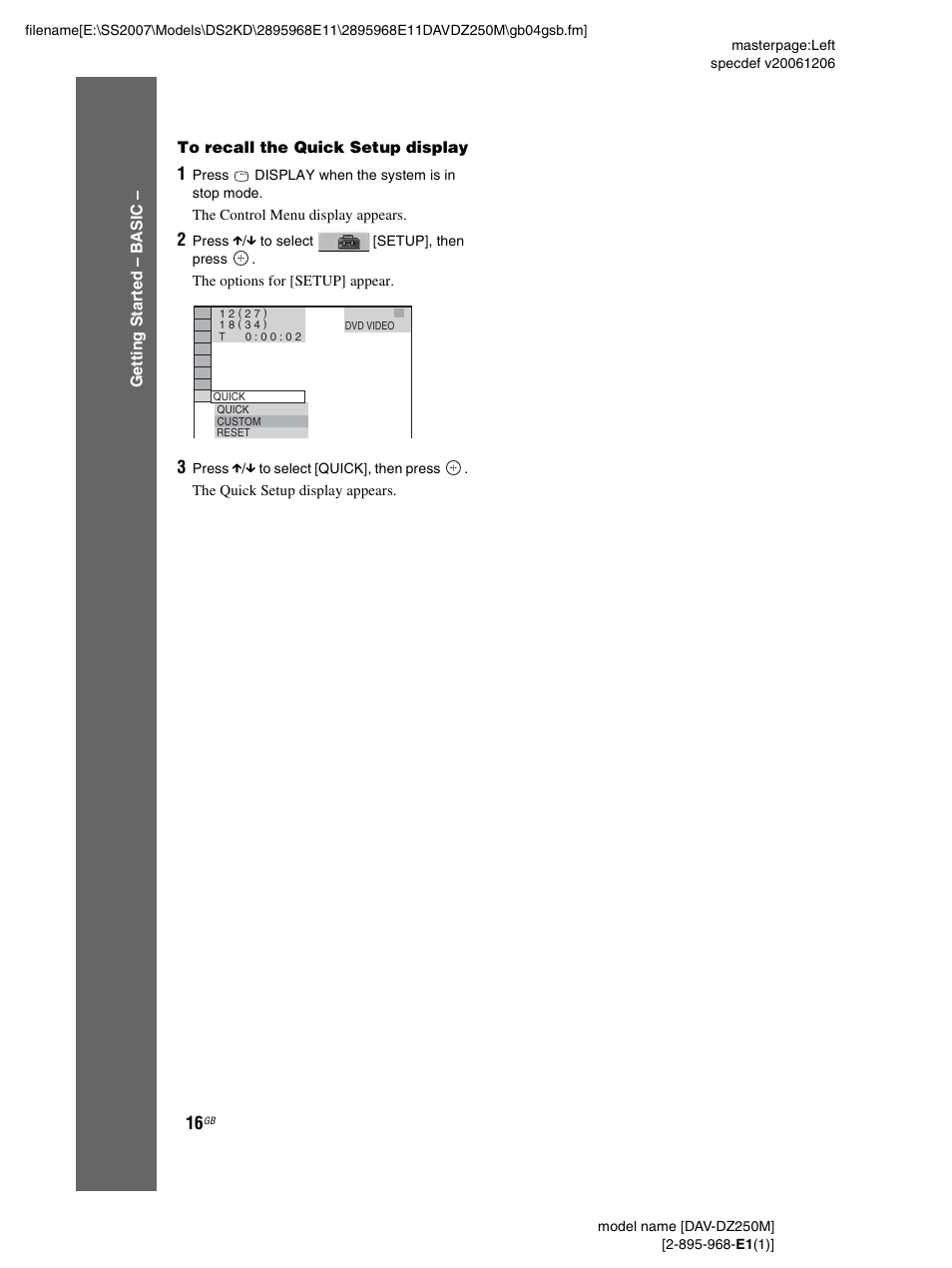 Sony DAV-DZ250M User Manual | Page 16 / 104