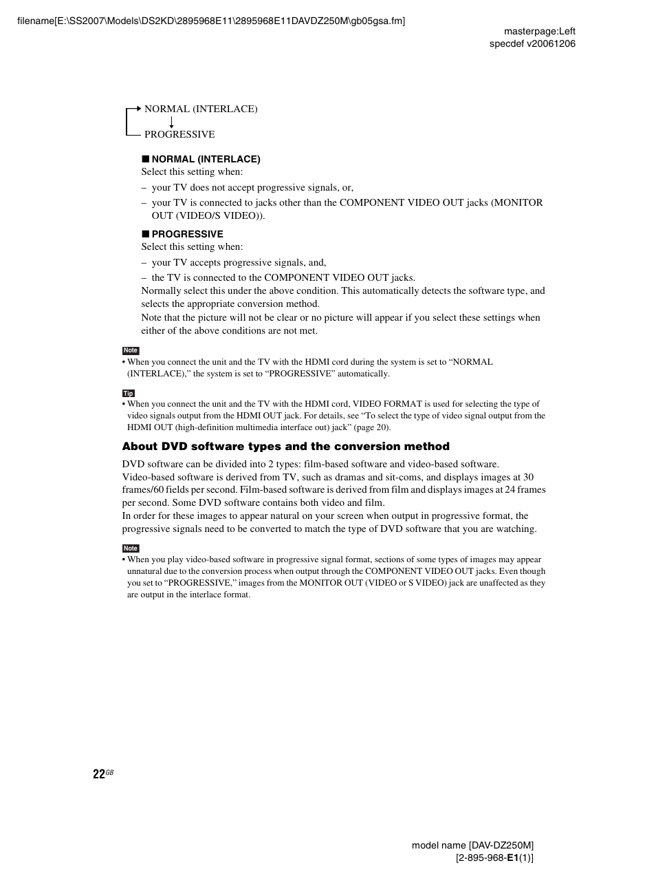Sony DAV-DZ250M User Manual | Page 22 / 104